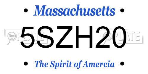 5SZH20 Massachusetts License Plate