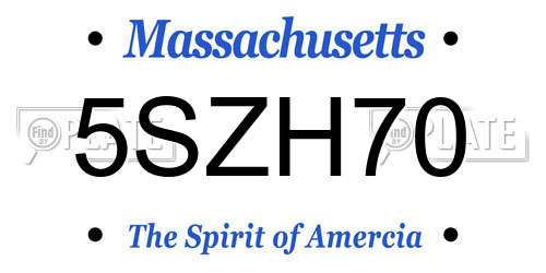 5SZH70 Massachusetts License Plate