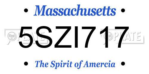 5SZI717 Massachusetts License Plate