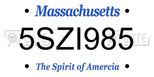 5SZI985 Massachusetts License Plate