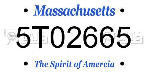 5T02665 Massachusetts License Plate
