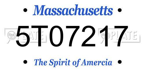 5T07217 Massachusetts License Plate