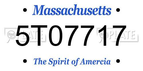 5T07717 Massachusetts License Plate