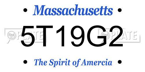 5T19G2 Massachusetts License Plate