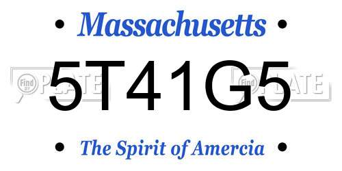 5T41G5 Massachusetts License Plate