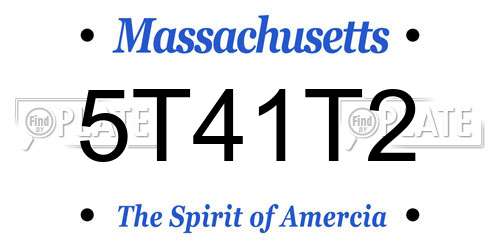 5T41T2 Massachusetts License Plate