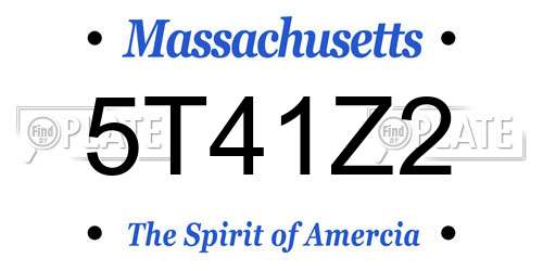 5T41Z2 Massachusetts License Plate