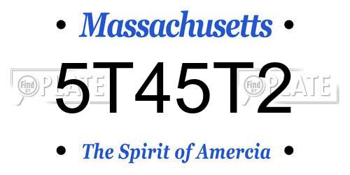 5T45T2 Massachusetts License Plate