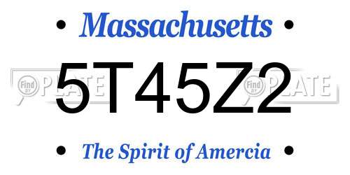 5T45Z2 Massachusetts License Plate