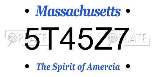 5T45Z7 Massachusetts License Plate