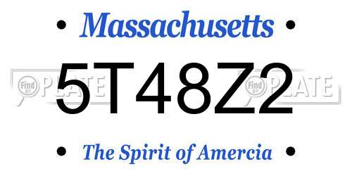 5T48Z2 Massachusetts License Plate