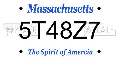 5T48Z7 Massachusetts License Plate