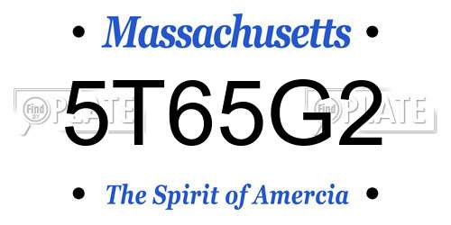 5T65G2 Massachusetts License Plate