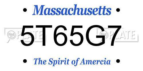 5T65G7 Massachusetts License Plate