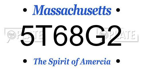 5T68G2 Massachusetts License Plate