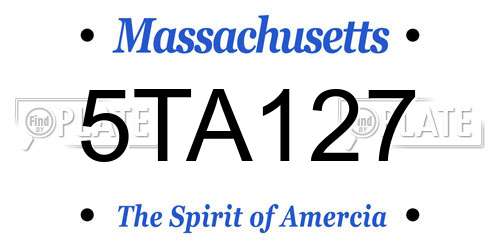 5TA127 Massachusetts License Plate