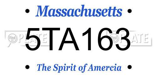 5TA163 Massachusetts License Plate