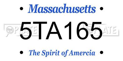 5TA165 Massachusetts License Plate