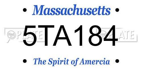 5TA184 Massachusetts License Plate