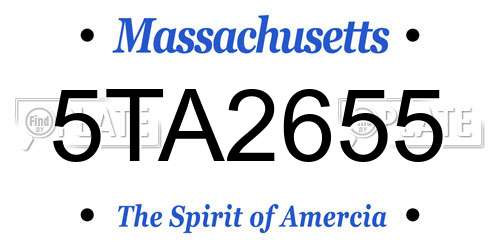 5TA2655 Massachusetts License Plate
