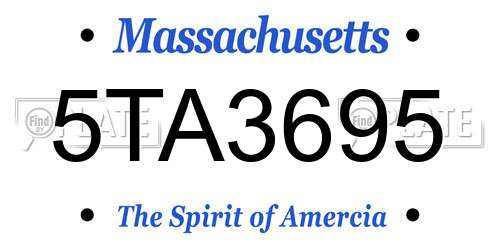 5TA3695 Massachusetts License Plate