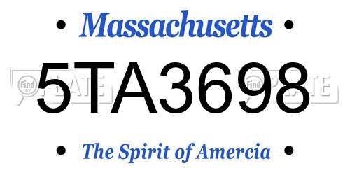 5TA3698 Massachusetts License Plate