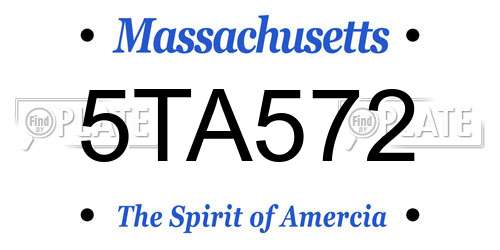 5TA572 Massachusetts License Plate