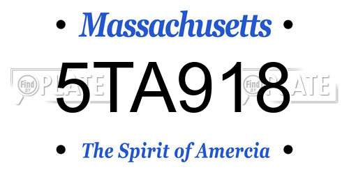 5TA918 Massachusetts License Plate
