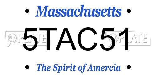 5TAC51 Massachusetts License Plate