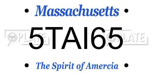 5TAI65 Massachusetts License Plate