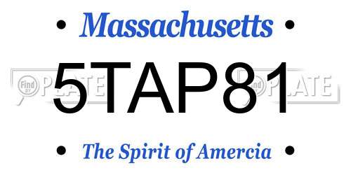 5TAP81 Massachusetts License Plate