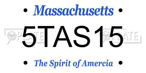 5TAS15 Massachusetts License Plate