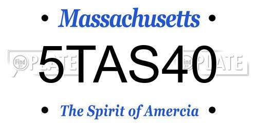 5TAS40 Massachusetts License Plate