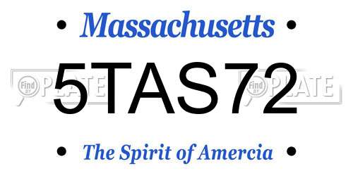 5TAS72 Massachusetts License Plate
