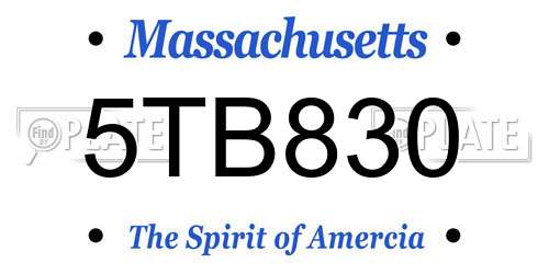 5TB830 Massachusetts License Plate