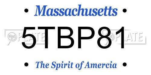 5TBP81 Massachusetts License Plate