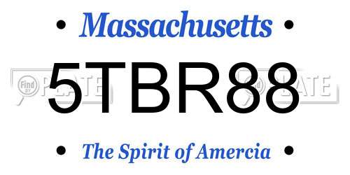 5TBR88 Massachusetts License Plate