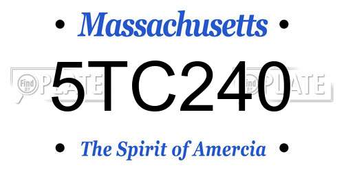 5TC240 Massachusetts License Plate
