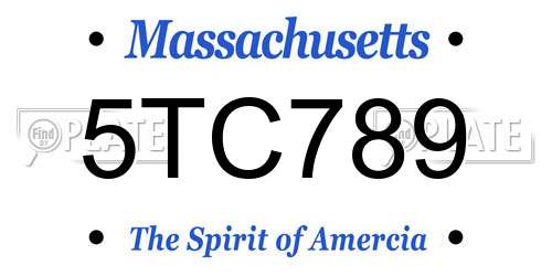 5TC789 Massachusetts License Plate