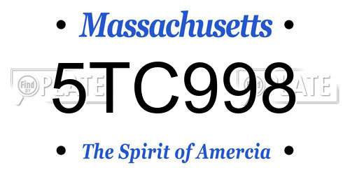 5TC998 Massachusetts License Plate