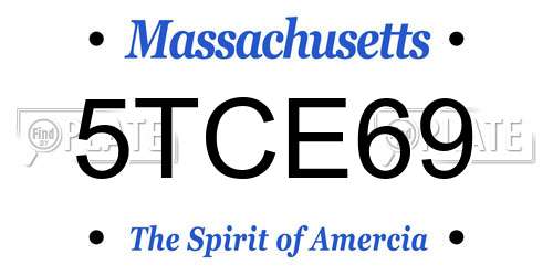5TCE69 Massachusetts License Plate