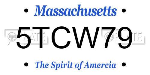 5TCW79 Massachusetts License Plate