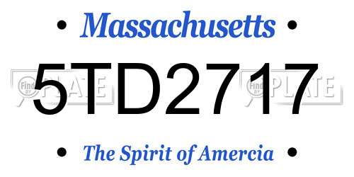 5TD2717 Massachusetts License Plate
