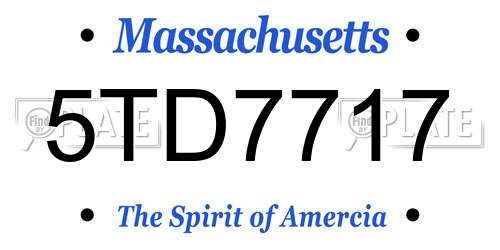 5TD7717 Massachusetts License Plate