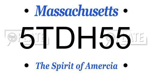 5TDH55 Massachusetts License Plate