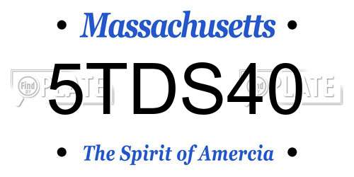 5TDS40 Massachusetts License Plate