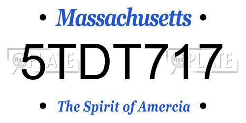 5TDT717 Massachusetts License Plate