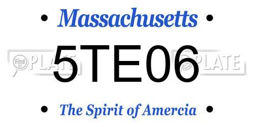 5TE06 Massachusetts License Plate