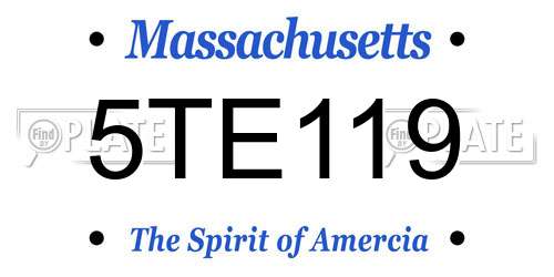 5TE119 Massachusetts License Plate