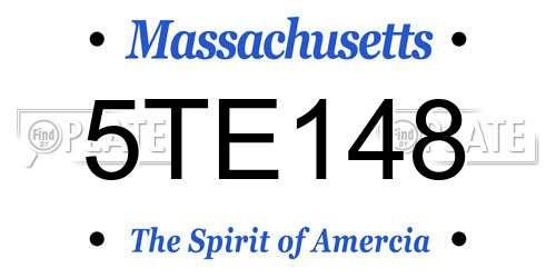 5TE148 Massachusetts License Plate
